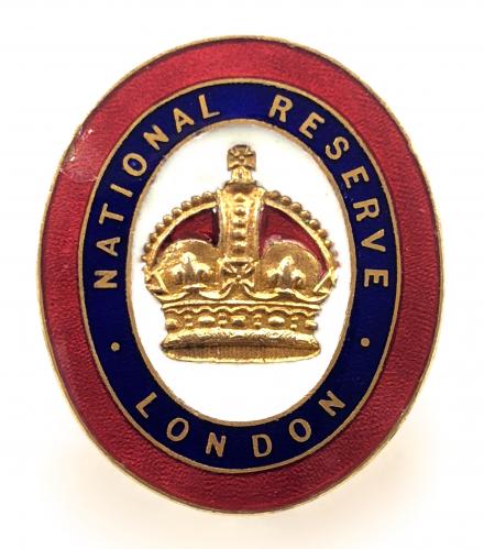 WW1 National Reserve London home front badge