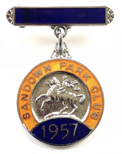 Sandown Park 1957 horse racing club badge