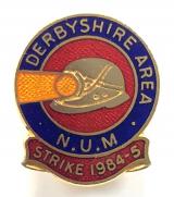 National Union of Mineworkers Derbyshire strike 1984-85 NUM badge
