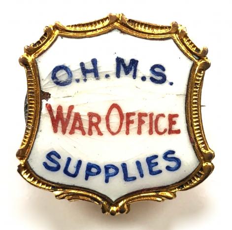 WW1 On His Majestys Service OHMS War Office Supplies badge