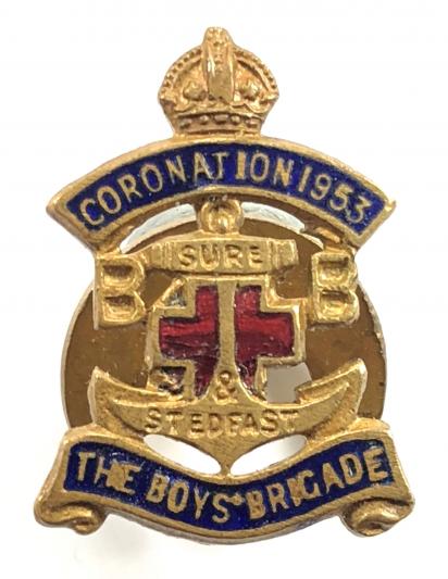 Boys Brigade Queen Elizabeth II Coronation 1953 badge issued Scotland