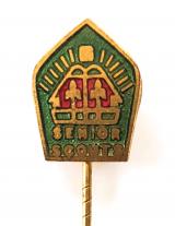 Senior Scouts Queens Scout green enamel stickpin badge