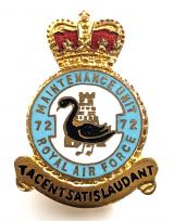 RAF No 72 Maintenance Unit Royal Air Force MU Badge c1953 to 1956