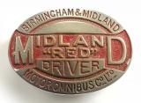 Birmingham & Midland Red Motor Omnibus Co Ltd driver cap badge