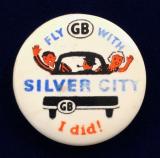 Silver City Airways celluloid tin button advertising badge