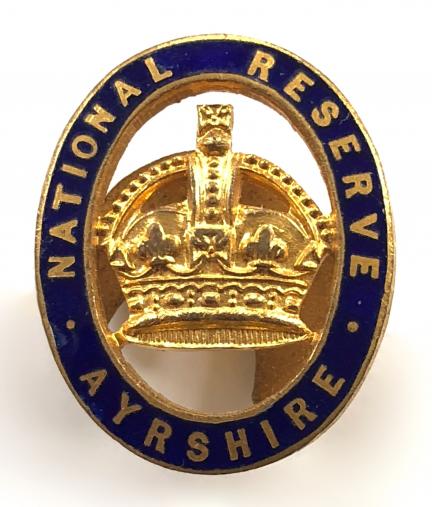 WW1 National Reserve Ayrshire Scottish home front lapel badge