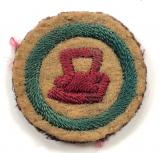 Boy Scouts Laundryman proficiency khaki felt cloth badge circa 1909 pattern