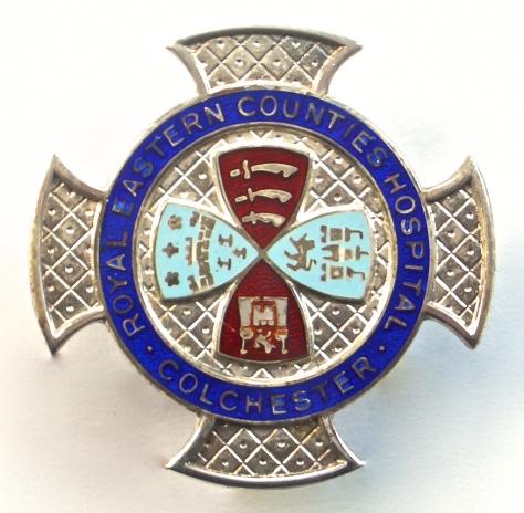 Royal Eastern Counties Hospital silver nurses badge Colchester Essex