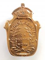 WW1 Brownlee & Co Ltd Scottish timber merchants on war service badge