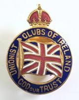 Unionist Clubs of Ireland God our Trust Union Flag Irish political badge circa 1912