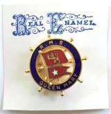 RMS Queen Mary Cunard White Star Line ships wheel pin badge post 1967 revival souvenir