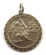 St Christopher patron saint of travellers vintage silver pendant badge by Apex Jewellery