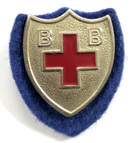Boys Brigade Ambulance proficiency vitreous red enamel badge c.1923 to 1956