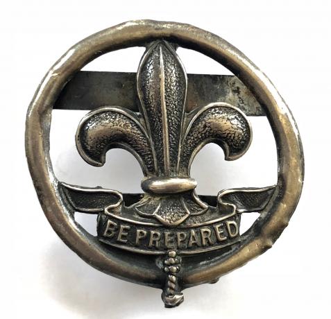 Boy Scouts 1911 silver officers hat badge no stars
