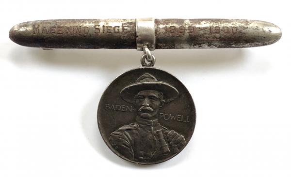 Baden Powell Defence of Mafeking commemorative medallion on bullet suspension bar