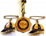 1954 Kempton Park Club horse racing trio of badges