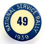 1939 National Service Rally Hyde Park home front badge