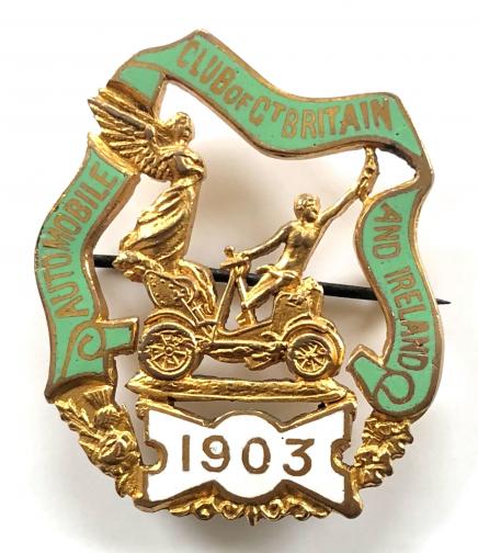 Automobile Club of Great Britain and Ireland 1903 badge Dublin made