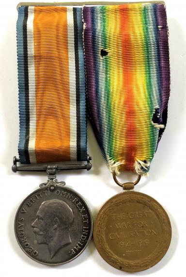 WW1 King’s Own / Notts & Derby Regiment Prisoner of War Pair of Medals