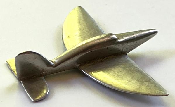 WW2 Spitfire Fighter Plane polished aluminium fundraising badge pin ABSENT