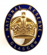 WW1 National Reserve Glasgow Scottish home front badge