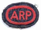 WW2 Air Raid Precautions ARP cloth overall embroidered breast badge