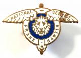 WW2 Frank Hawtin on war National Service badge Novelty Company Blackpool