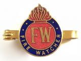 WW2 Fire Watcher civilian volunteer war worker pin badge