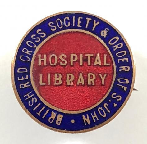WW2 British Red Cross & Order of St John Hospital Library badge