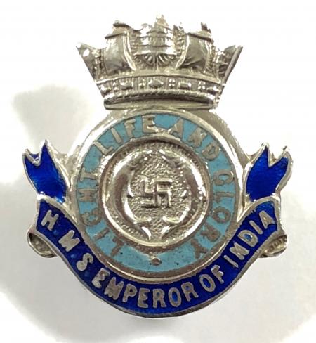 WW1 Royal Navy Ship HMS Emperor of India badge