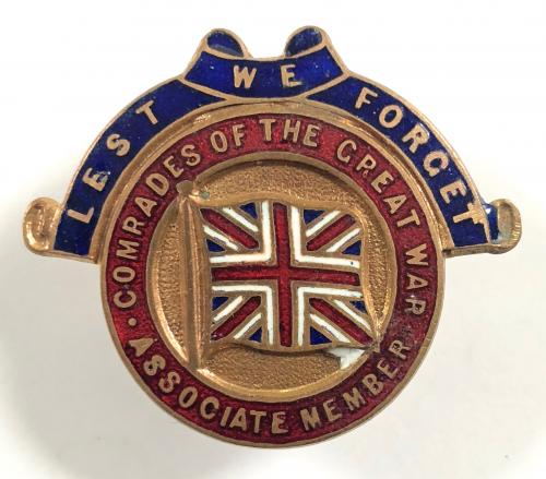 LEST WE FORGET Comrades of the Great War associate member badge