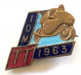 1963 Isle of Man TT race motorcycle badge