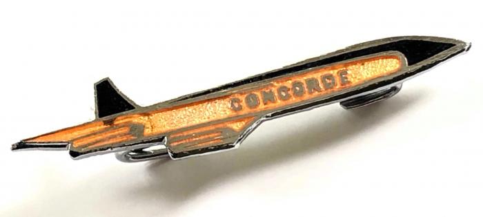 Concorde aeroplane miniature enamel promotional pin badge by Squire London