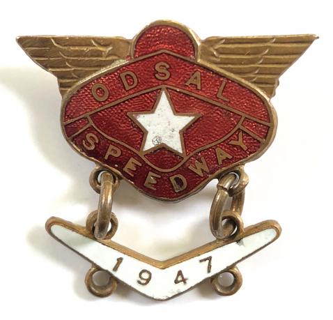 Odsal Speedway 1947 Boomerang bar motorcycle badge