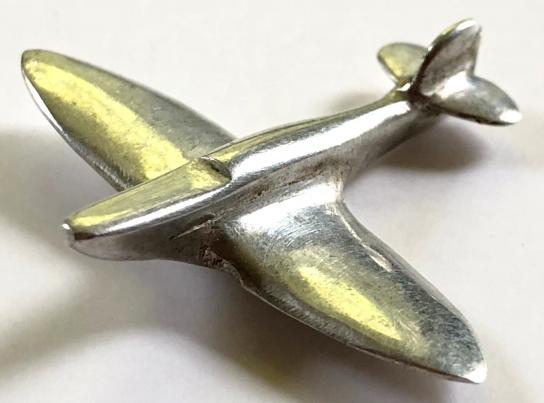 WW2 Spitfire Fighter Plane polished aluminium fundraising badge pin ABSENT