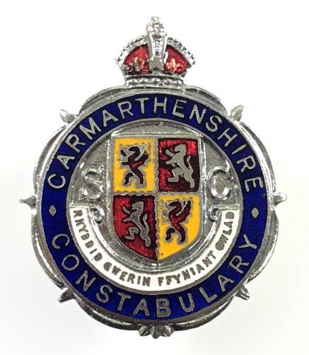 Carmarthenshire Constabulary Special Constable police numbered badge Wales