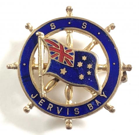 SS Jervis Bay Commonwealth Line ships wheel badge Sunk November 1940