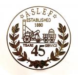 ASLEF 45 years service railway trade union badge