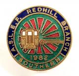 ASLEF 1982 Strike Redhill Branch Southern Region railway union badge