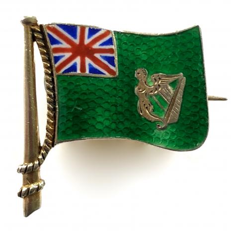Irish Merchant Shipping Green Ensign flag silver badge