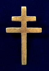WW2 Free French Cross of Lorraine miniature stick pin badge