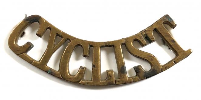 WW1 Army Cyclist Corps brass shoulder title badge
