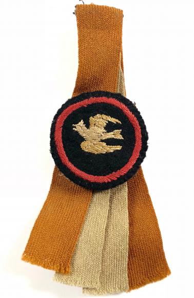 Girl Guides Skylark bird patrol emblem felt badge and knot c.1925