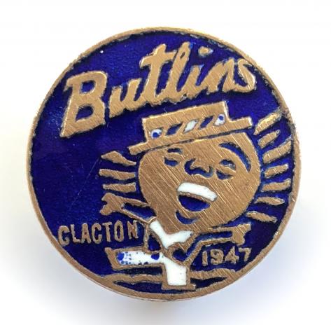 Butlins 1947 Clacton singing camper badge white and blue stripe hatband