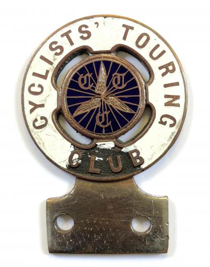 Cyclists Touring Club CTC bicycle or motorcycle handlebar badge c1910