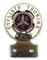Cyclists Touring Club CTC bicycle or motorcycle handlebar badge c1910