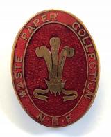 The Prince of Wales National Relief Fund 1914 Waste Paper Collection NRF pin badge