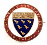 WW1 Graylingwell War Hospital Voluntary War Service 1915 -1919 tribute badge