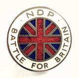National Democratic Party NDP Battle for Britain political badge circa 1966
