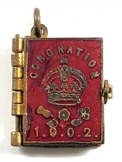 King Edward VII 1902 coronation miniature book photo album locket charm